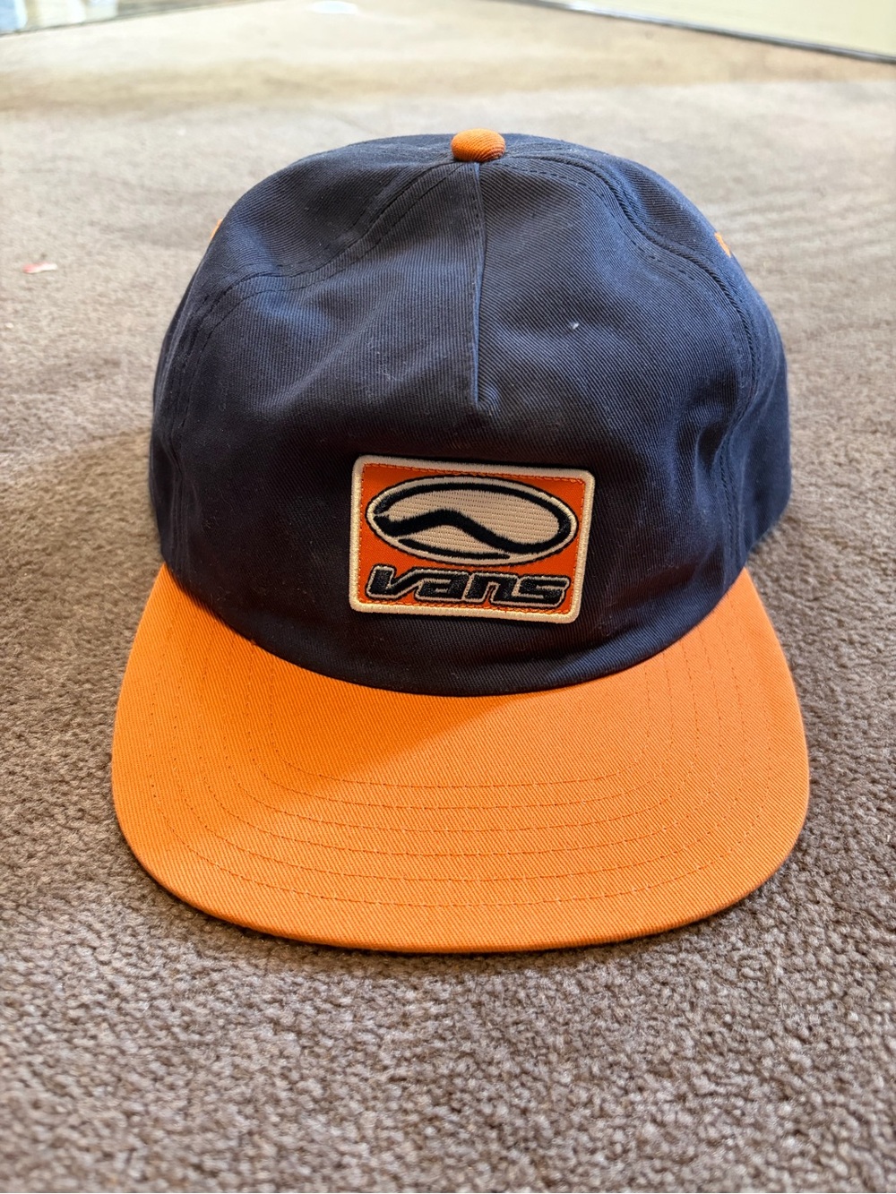 Vans Navy and Orange Flat Brim Cap